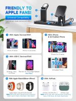 KINYELL Charging Station for Multiple Devices Apple，48W 5 in 1 Fast Wireless Charging Station for iPhone AirPods Apple Watch Charger, Gift for Men, Gift for Her Valentines Anniversary Day Black - Image 7